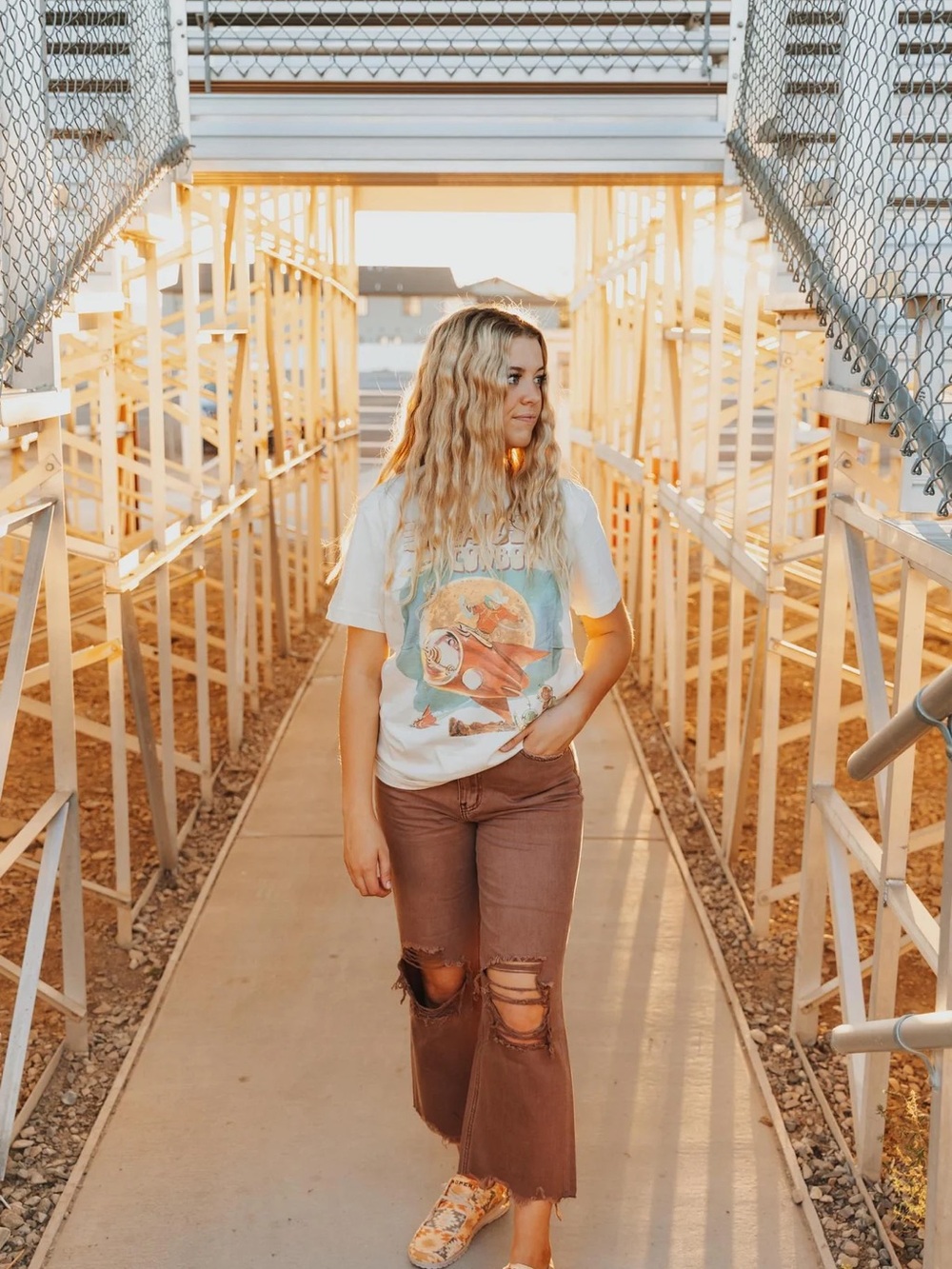 90'S VINTAGE CROP FLARE - AZTEC | BH